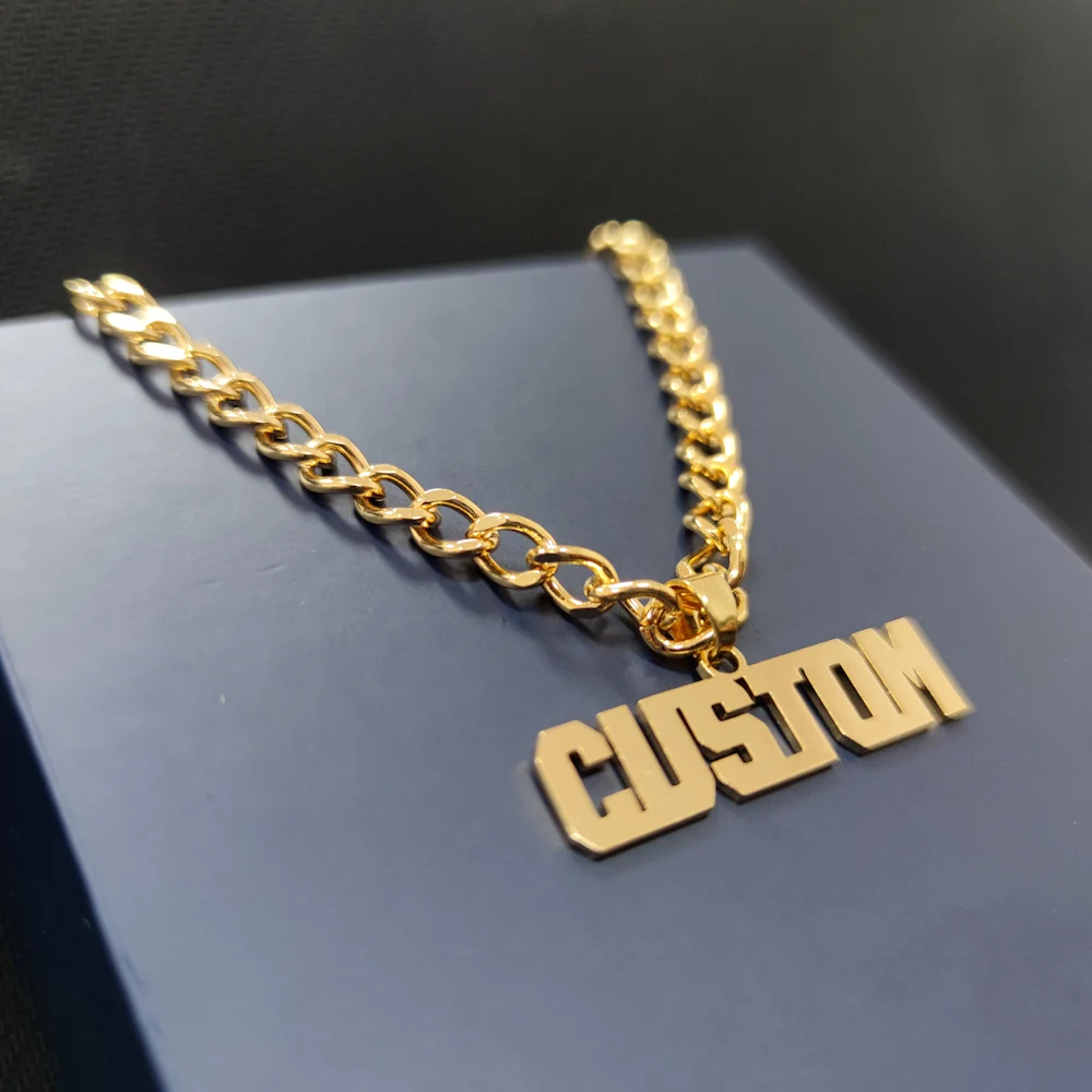 Custom Name Necklace Personalized Jewelry Laege Size Cuban Chain Stainless Steel Classical Style Fashion Pendant For Women
Custom Name Necklace Personalized Jewelry Laege Size Cuban Chain Stainless Steel Classical Style Fashion Pendant For Women