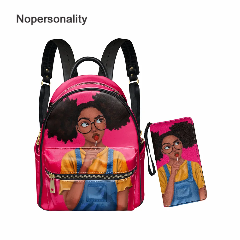 Nopersonality African Girl Print 2 PCS Female Bag and Leather Wallect Set Casual PU Backpack with Long Lady Cluth Phone Bag Set
Nopersonality African Girl Print 2 PCS Female Bag and Leather Wallect Set Casual PU Backpack with Long Lady Cluth Phone Bag Set