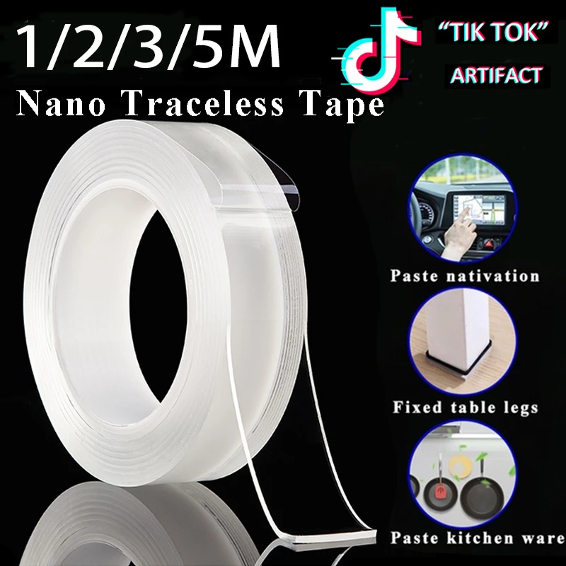 Reuse Washable Super Double Sided Tape Transparent No Trace Waterproof Adhesive Tape Nano Magic Tape Clear Nano Tape
Reuse Washable Super Double Sided Tape Transparent No Trace Waterproof Adhesive Tape Nano Magic Tape Clear Nano Tape