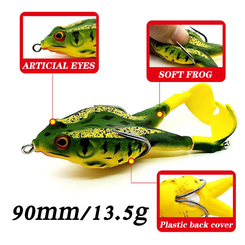 1Pcs 9.5cm 13.5g Propeller Flipper Frog Fishing Lures Topwater Rotation Jigging Wobblers Artificial Bait 3D Eyes Day Bass Pesca | Спорт и