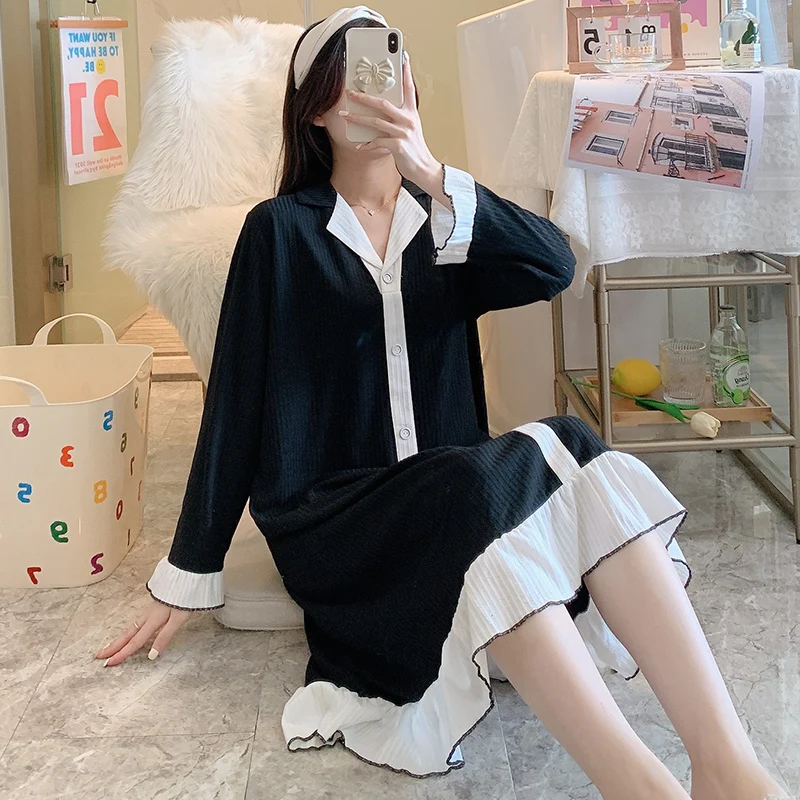 Harajpee Women Pajamas 2021 Spring Autumn Korean Sweet Temperament Ladies Cotton Long-Sleeved Loose Princess Style Nightdress
Harajpee Women Pajamas 2021 Spring Autumn Korean Sweet Temperament Ladies Cotton Long-Sleeved Loose Princess Style Nightdress