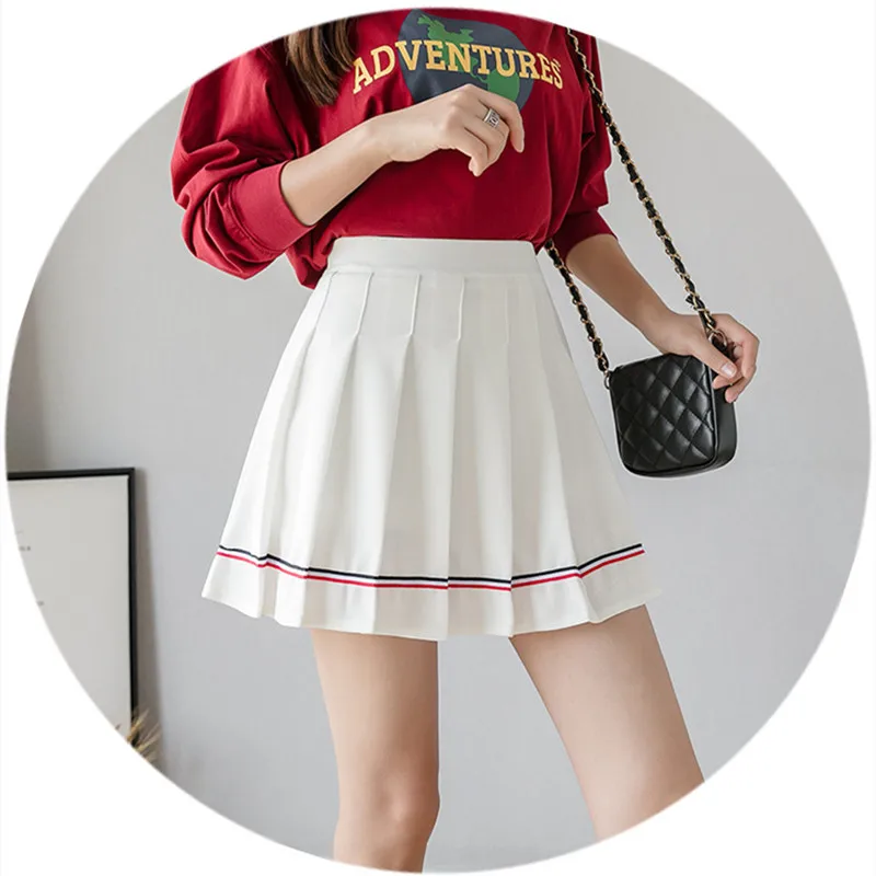 Lovely Striped Female Student Pleated Short Skirt 2020autumn winter Fashion Girl Dance White Mini Skirt Japanese Students SkirtS
Lovely Striped Female Student Pleated Short Skirt 2020autumn winter Fashion Girl Dance White Mini Skirt Japanese Students SkirtS