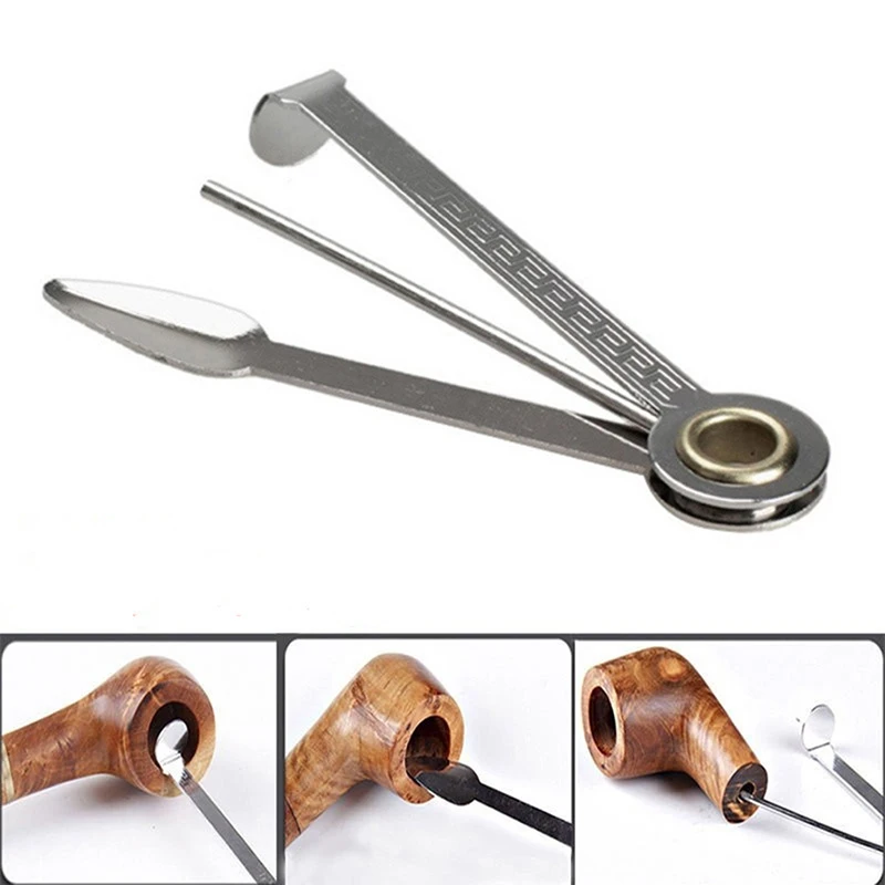 Silver Three-In-One Multifunctional Stainless Steel Smoking Pipe Pipe Cleaning Tool Smoking Accessories
Silver Three-In-One Multifunctional Stainless Steel Smoking Pipe Pipe Cleaning Tool Smoking Accessories