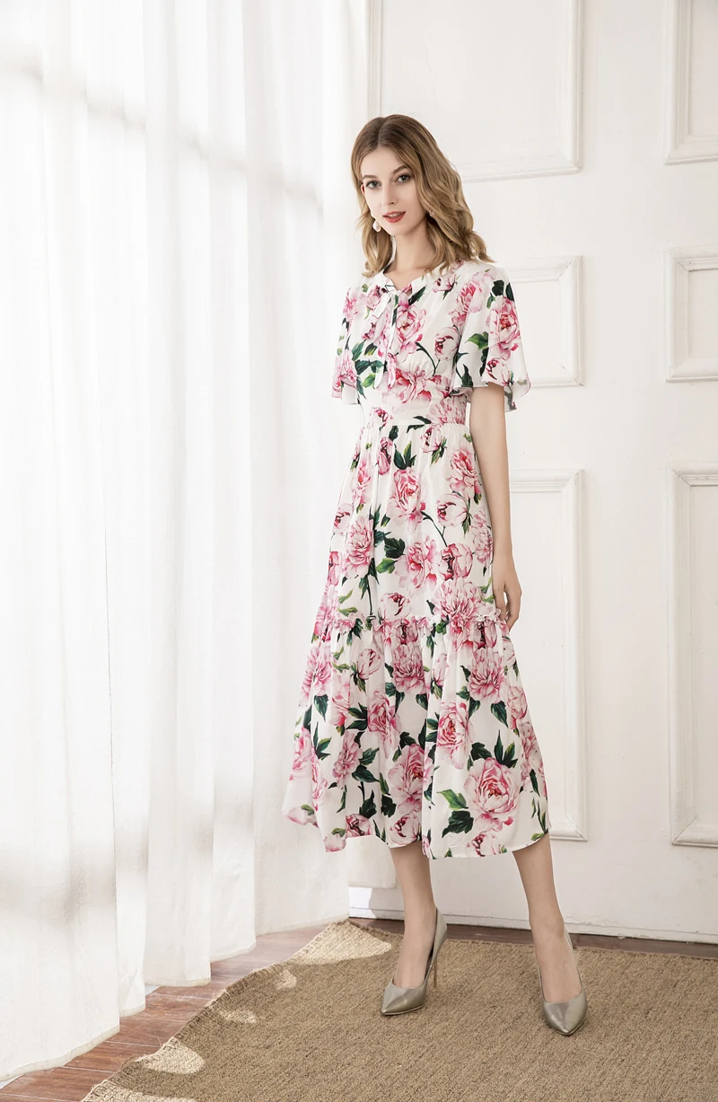 Women's Runway Dresses O Neck Short Flare Sleeves Ruffles Floral Printed Tiered Elegant Fashion Casual Dresses
Women's Runway Dresses O Neck Short Flare Sleeves Ruffles Floral Printed Tiered Elegant Fashion Casual Dresses