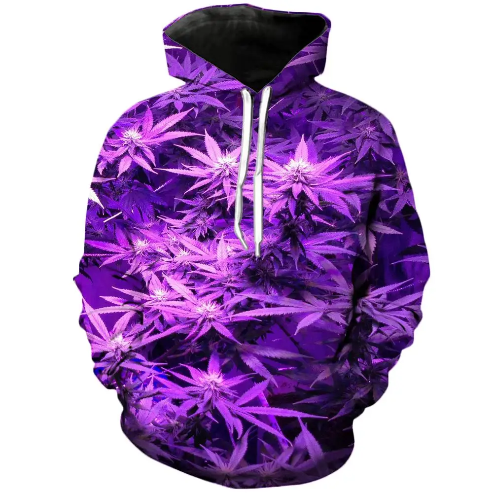 

PLstar Cosmos Drop shipping 2018 autumn New Fashion Hoodie Purple Weed 3d Print Mens Womens casual Hooded sweatshirt YT-47