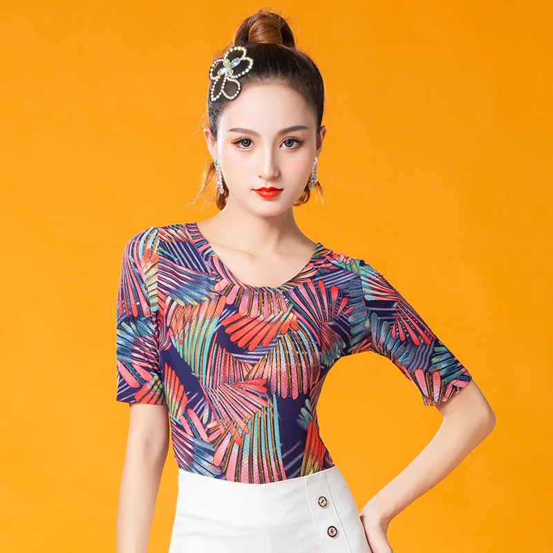 Одежда для латиноамериканских танцев для женщин, тренировочные Топы с коротким рукавом, рубашка для бальных танцев, Румба, танго, Самба, Оде... 
Одежда для латиноамериканских танцев для женщин, тренировочные Топы с коротким рукавом, рубашка для бальных танцев, Румба, танго, Самба, Оде...