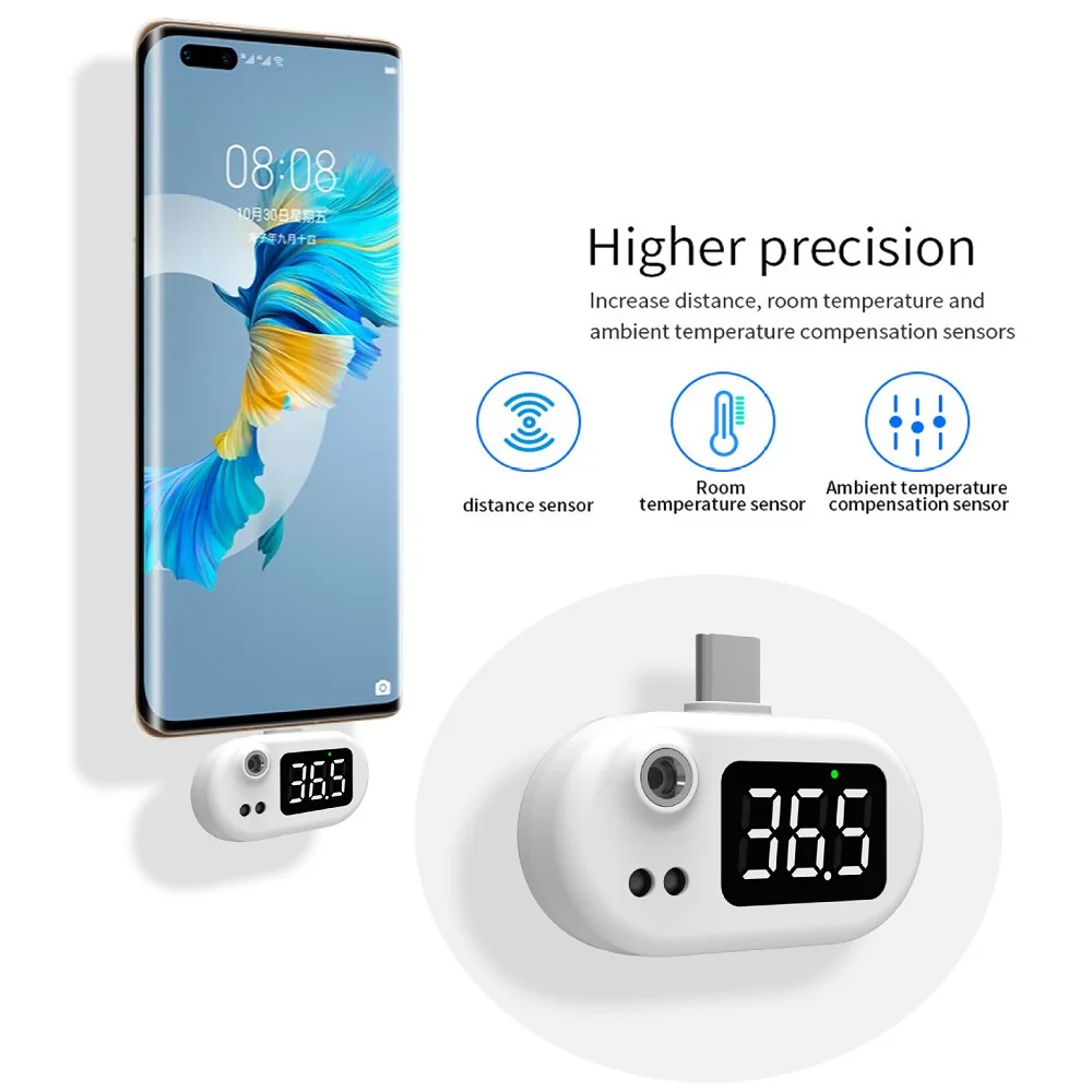 K8 Usb-C Port Smartphone Thermometer Portable Led Display Digital Thermometer Infrared Temperature Sensor For Xiaomi Android OTG
K8 Usb-C Port Smartphone Thermometer Portable Led Display Digital Thermometer Infrared Temperature Sensor For Xiaomi Android OTG