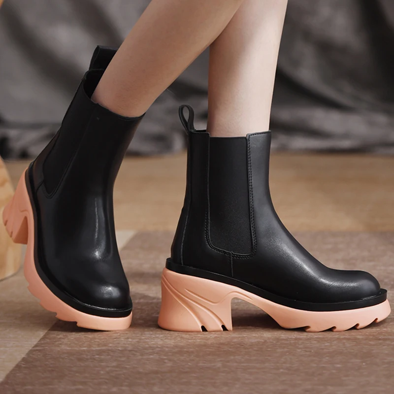 Rimocy 2021 Chunky Heels Chelsea Boots Women Autumn Pu Leather Mix Color Ankle Boots Woman Slip on Platform Short Botas Female
Rimocy 2021 Chunky Heels Chelsea Boots Women Autumn Pu Leather Mix Color Ankle Boots Woman Slip on Platform Short Botas Female