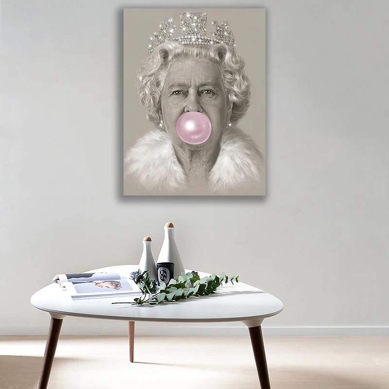 Bubblegum Queen Wall Art Print Elizabeth II Nordic Poster Figure Canvas Painting Wall Pictures For Living Room Modern Home Decor
Bubblegum Queen Wall Art Print Elizabeth II Nordic Poster Figure Canvas Painting Wall Pictures For Living Room Modern Home Decor