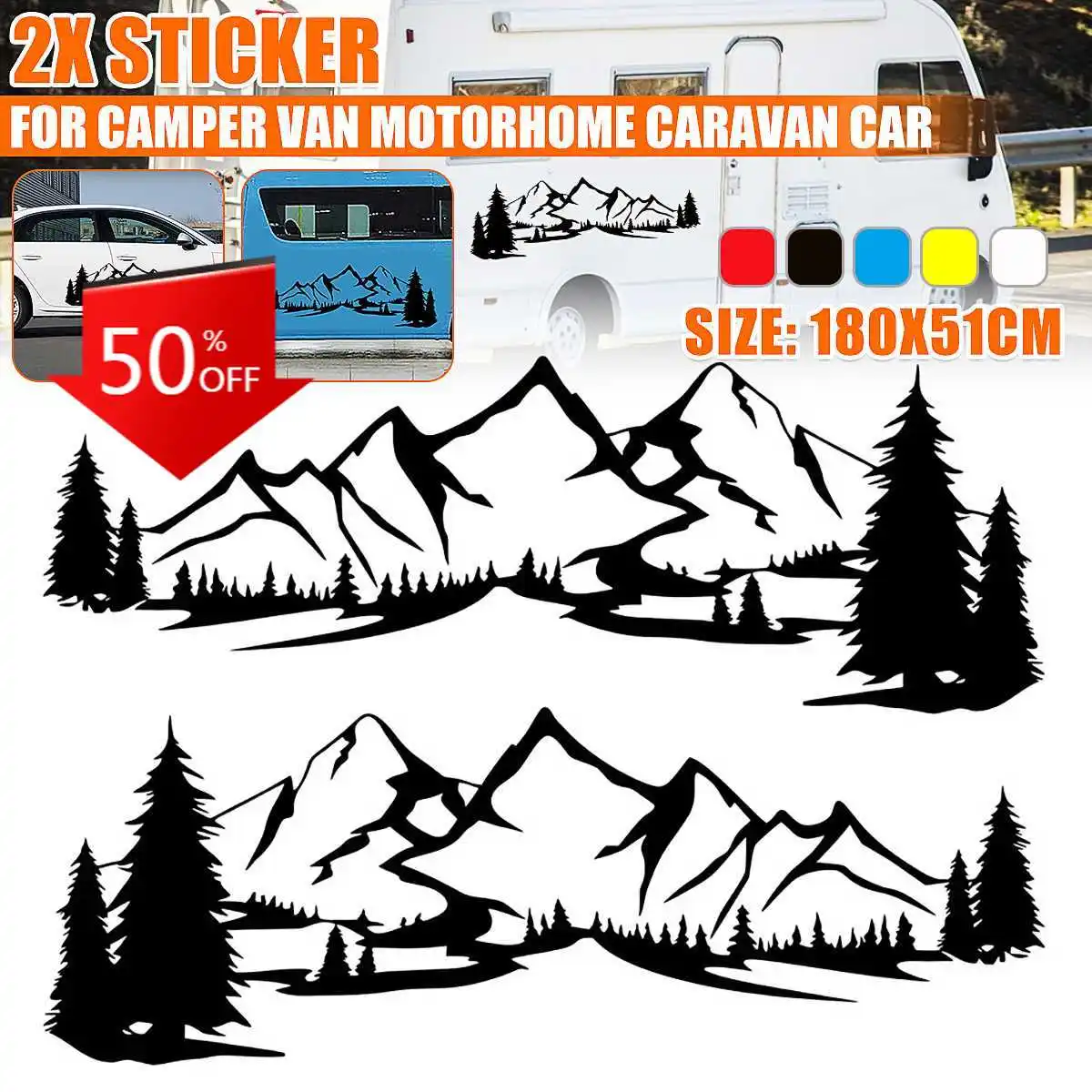 180x51cm Car RV Side Body Decal Stickers Large Mountain DIY Decor For Camper Motorhome Van Caravan
180x51cm Car RV Side Body Decal Stickers Large Mountain DIY Decor For Camper Motorhome Van Caravan