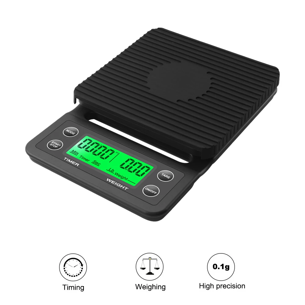 

Digital Drip Coffee Scale With Timer Mini Kitchen Electronic Scales Grams Precision 3kg/0.1g 5kg/0.1g LCD Screen For Espresso