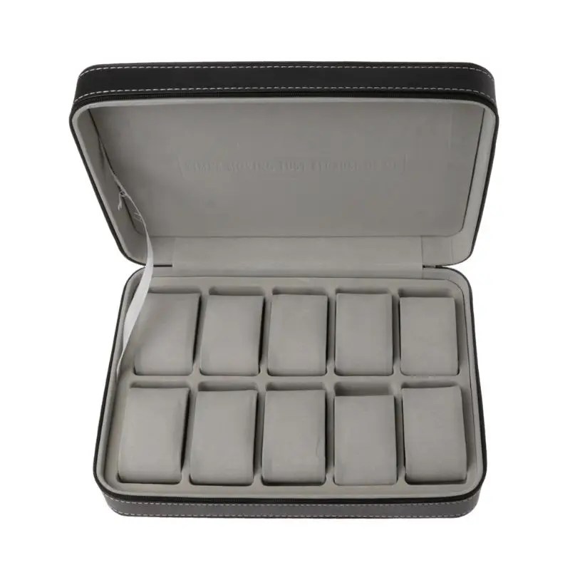 10 Slots Watch Zipper Travel Box Leather Display Case Organizer Jewelry Storage J60E | Украшения и аксессуары