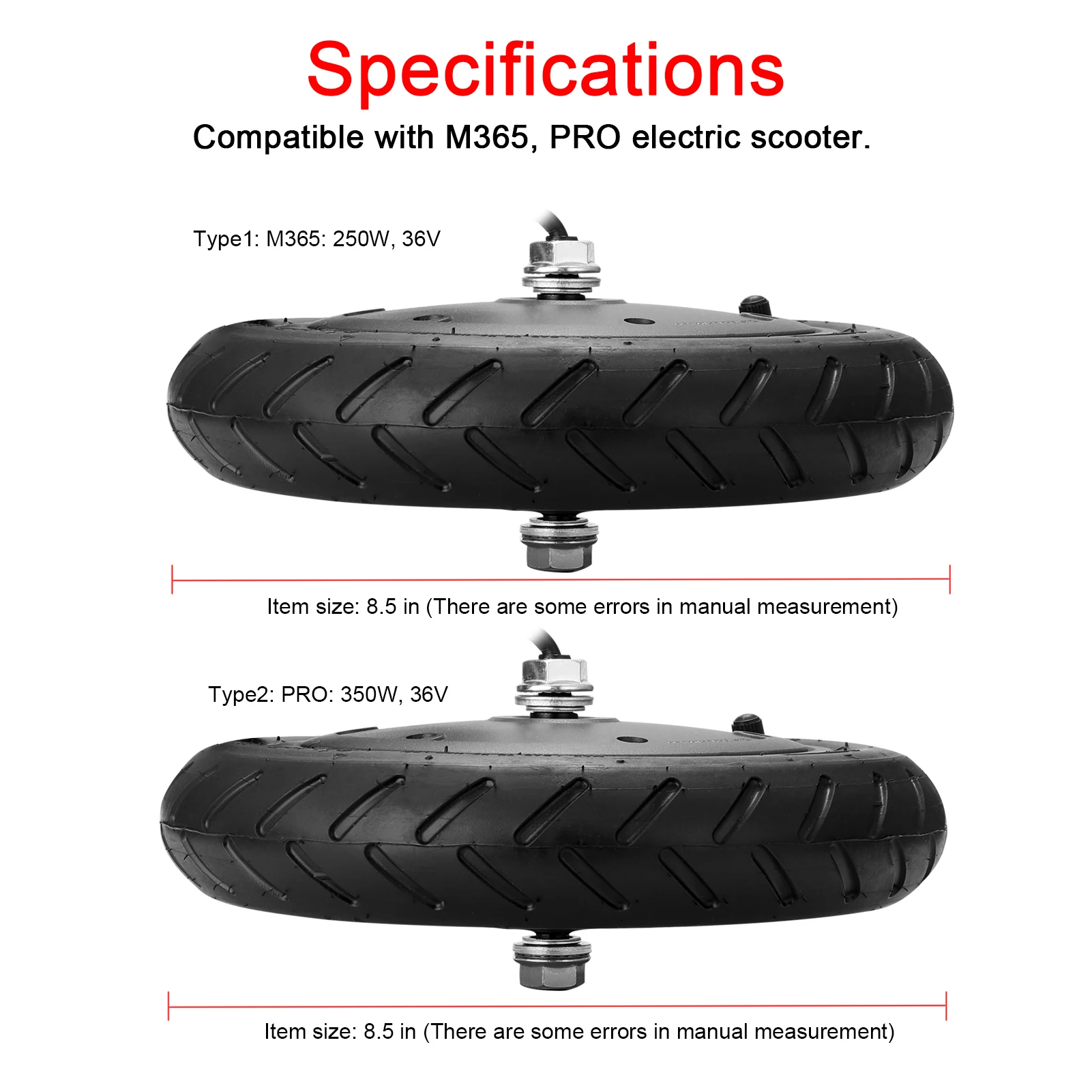 Compatible With M365 PRO Electric Scooter Accessories 250W-350W 36V Electric Scooter Hub Motor Front Wheel Replacement Parts
Compatible With M365 PRO Electric Scooter Accessories 250W-350W 36V Electric Scooter Hub Motor Front Wheel Replacement Parts