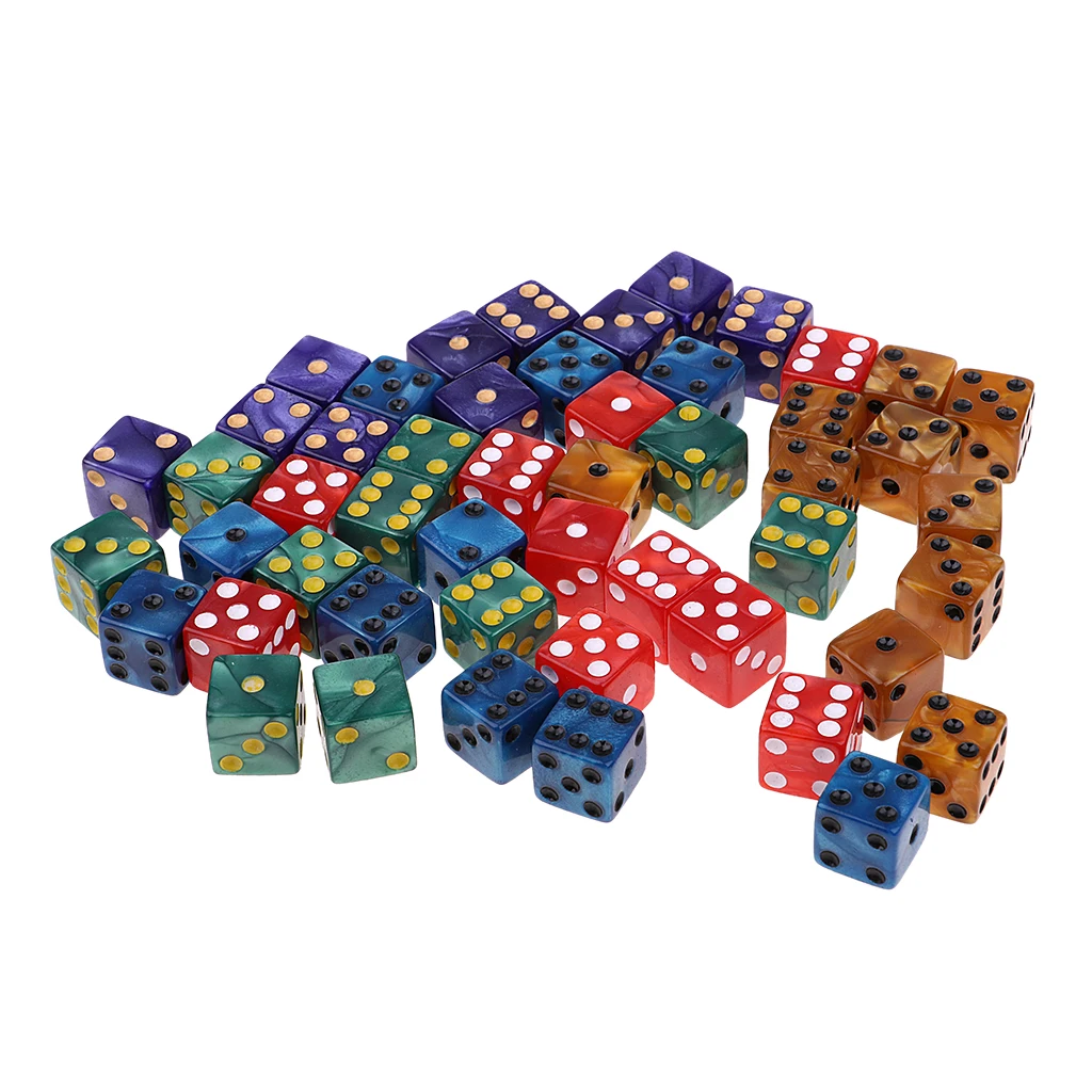 50x/Pack D6 Dice Spotted 5 Colors W Bag for Party Fun Toy Role Playing Game Dice
50x/Pack D6 Dice Spotted 5 Colors W Bag for Party Fun Toy Role Playing Game Dice