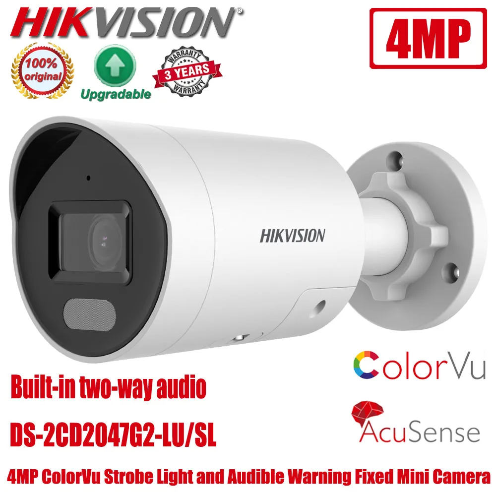 

Hikvision DS-2CD2047G2-LU/SL 4MP ColorVu Strobe Light and Audible Warning Fixed Mini Bullet CCTV Network IP Camera