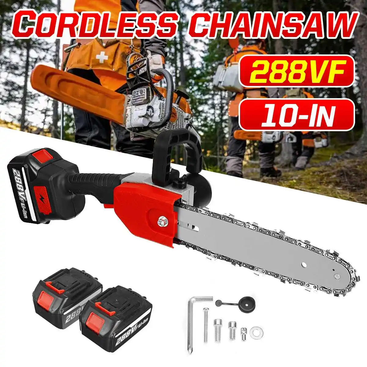 10inch 25000mAh Brushless Electric Chainsaw 288VF Cordless Garden Logging Power Tool Wood Tools Rechargeable For Makita Battery
10inch 25000mAh Brushless Electric Chainsaw 288VF Cordless Garden Logging Power Tool Wood Tools Rechargeable For Makita Battery