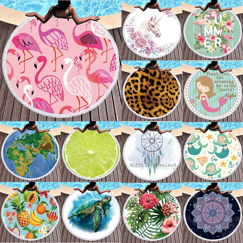 Tropical Printed Large Round Beach Towels Microfiber Fabric Bath Towels For Living Room Home Decorative Swimming Travel Flower
Tropical Printed Large Round Beach Towels Microfiber Fabric Bath Towels For Living Room Home Decorative Swimming Travel Flower