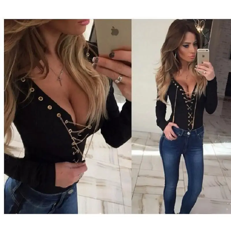 Spring new foreign trade European and American women's wear chain V-collar T-shirt undershirt woman
Spring new foreign trade European and American women's wear chain V-collar T-shirt undershirt woman