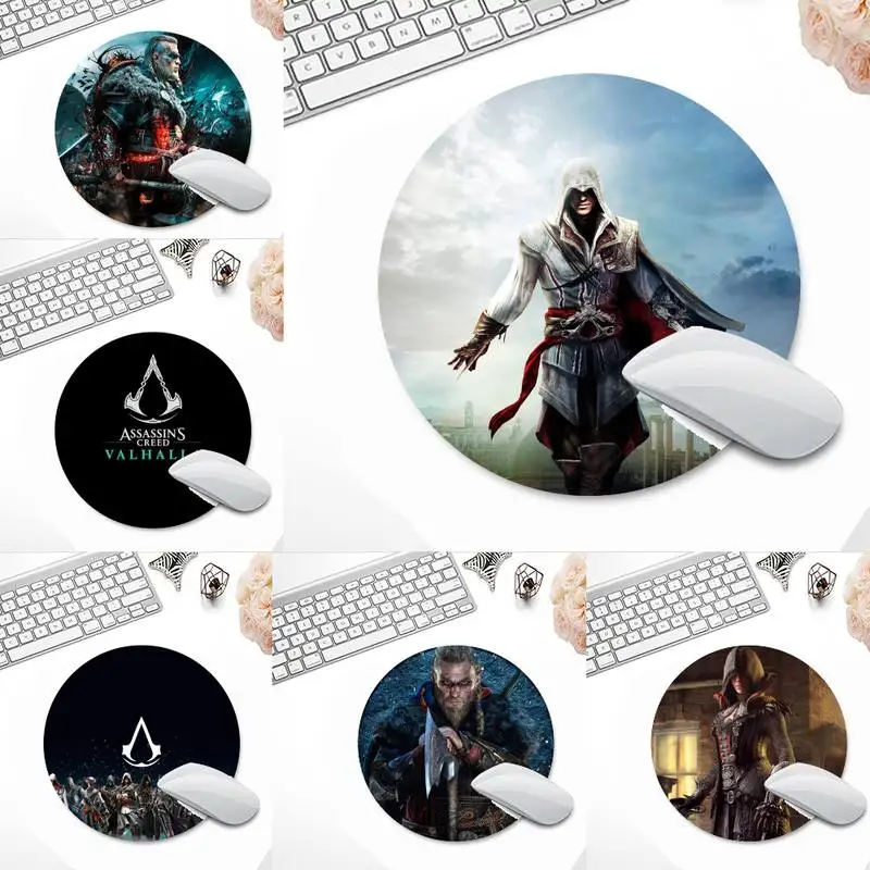 Игровые коврики для геймеров Assassins Game Creedes круглый коврик мыши офиса и работы