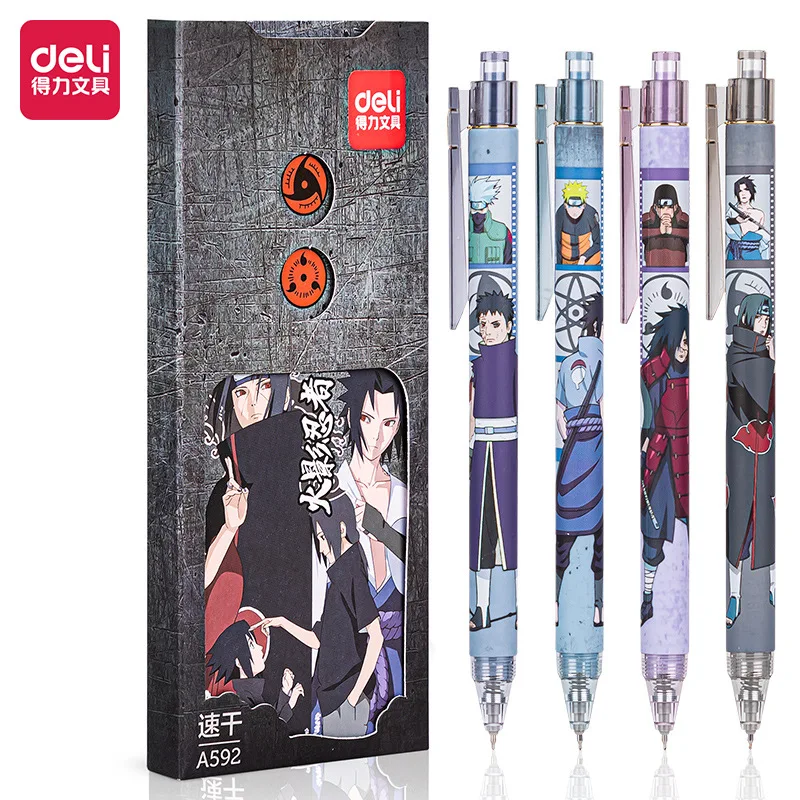 Deli ручка 4 шт. Kawaii Naruto гелевые ручки для школы японские Канцтовары милый аниме