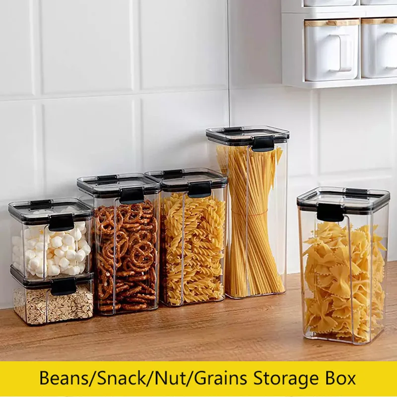 3 шт., прозрачные кухонные контейнеры для хранения зерен 
3 шт., прозрачные кухонные контейнеры для хранения зерен