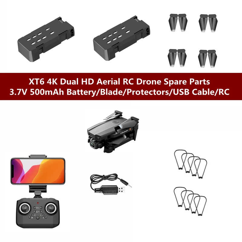 XT6 LS-XT6 RC Drone Battery 3.7V 500mAh Battery/Frame/Propeller/USB line/Remote Control Spare Part For XT6 RC Quadcopter Battery
XT6 LS-XT6 RC Drone Battery 3.7V 500mAh Battery/Frame/Propeller/USB line/Remote Control Spare Part For XT6 RC Quadcopter Battery