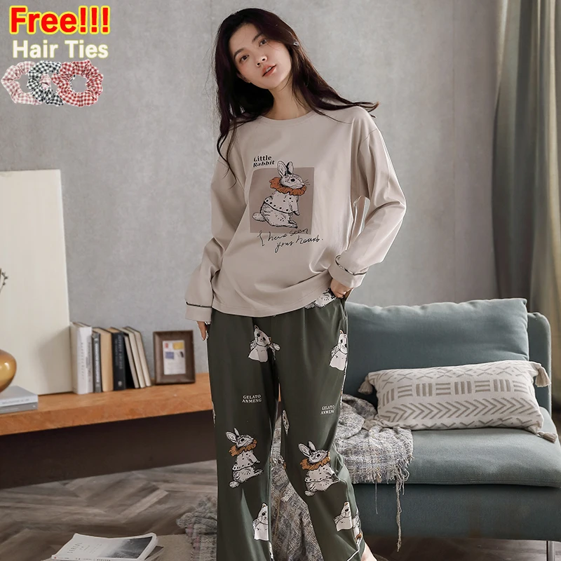 ATUENDO Autumn Fashion Cartoon Pajama Sets for Women 100% Cotton PJS Satin Soft Sleepwear Atoff Home Casual Silk Lady Nightwear
ATUENDO Autumn Fashion Cartoon Pajama Sets for Women 100% Cotton PJS Satin Soft Sleepwear Atoff Home Casual Silk Lady Nightwear