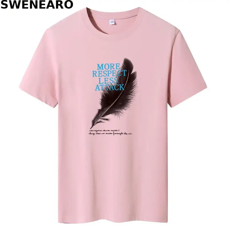 SWENEARO 2021 Summer 100% Cotton Feather Print T-shirt Men's Casual O-neck Short Sleeve Brand T-shirt High Quality T-shirt
SWENEARO 2021 Summer 100% Cotton Feather Print T-shirt Men's Casual O-neck Short Sleeve Brand T-shirt High Quality T-shirt