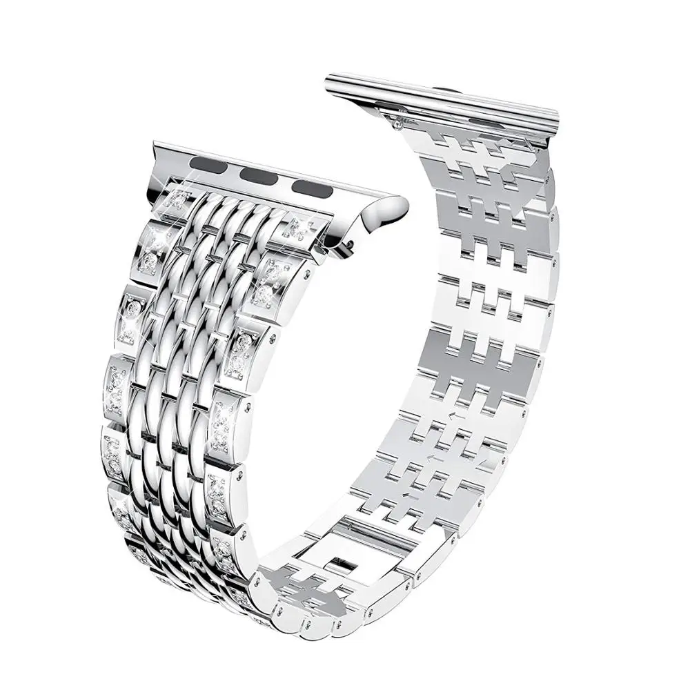 Apple Watch Band,Stainless Steel Metal Bracelet Band Strap with Rhinestones for Iwatch Series 5 4 3 2 1 Women Man Diamonds Bands
Apple Watch Band,Stainless Steel Metal Bracelet Band Strap with Rhinestones for Iwatch Series 5 4 3 2 1 Women Man Diamonds Bands