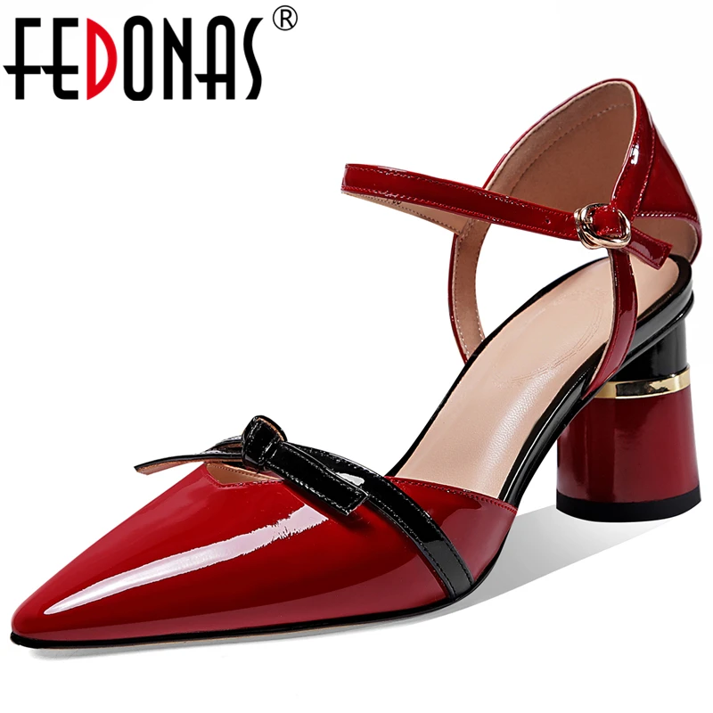 FEDONAS Elegant Concise Wedding Casual Women Cow Patent Leather Pumps Butterfly Knot Ankle Strap Shoes Pointed Toe Shoes Woman
FEDONAS Elegant Concise Wedding Casual Women Cow Patent Leather Pumps Butterfly Knot Ankle Strap Shoes Pointed Toe Shoes Woman