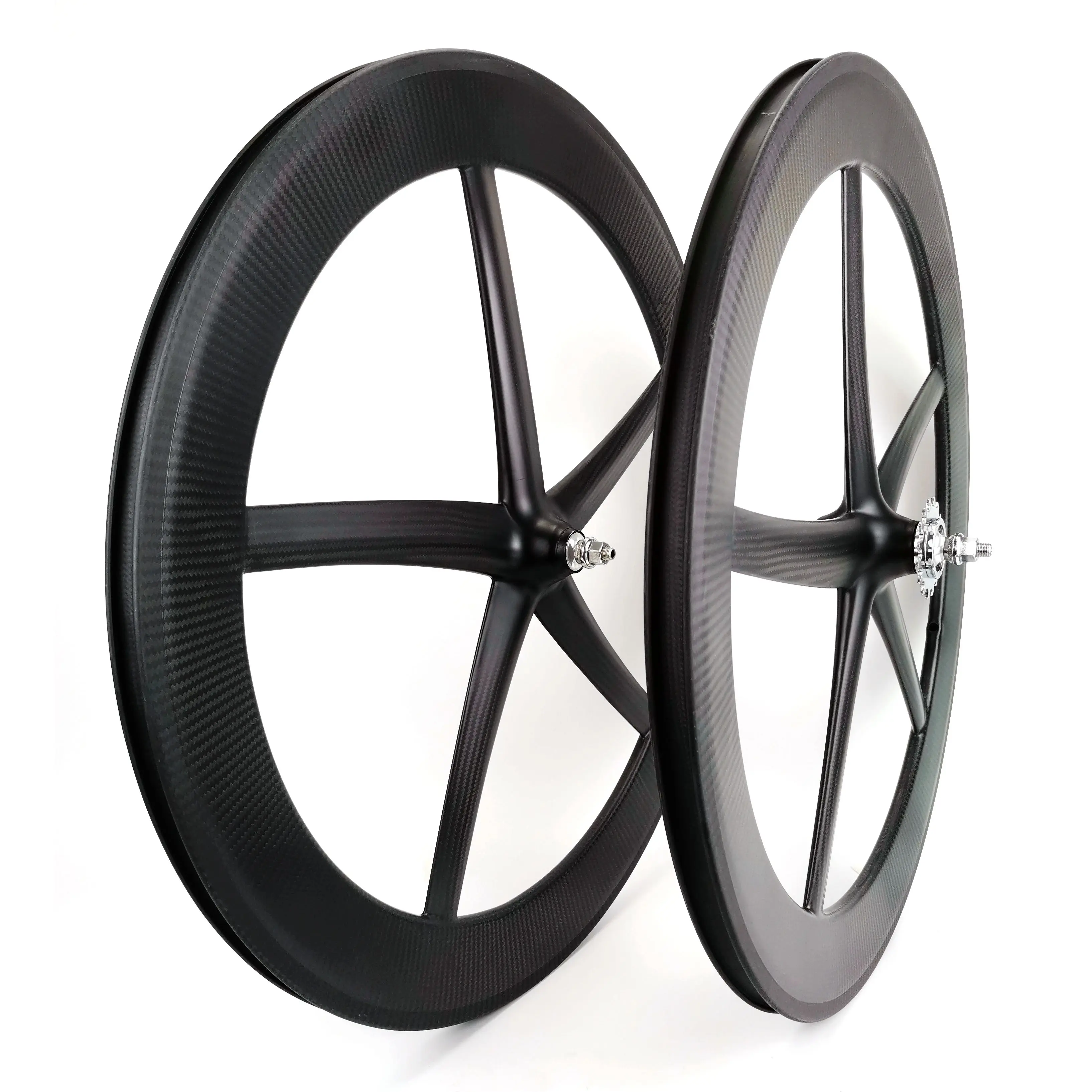 

700C 25mm width 5-Spokes Clincher/tubular carbon Wheels Five-spoke 65mm depth for Track/ Road Bike carbon wheelset