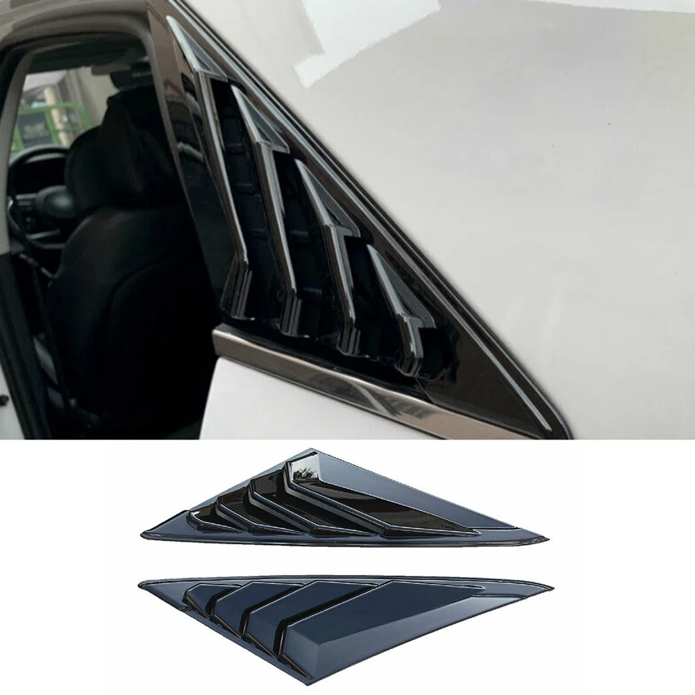 

2pcs Side Vent Scoop Louver Cover Strim Rear Triangular Shutter Stickers For Hyundai Elantra 2021-2022 Glossy Black High Quality