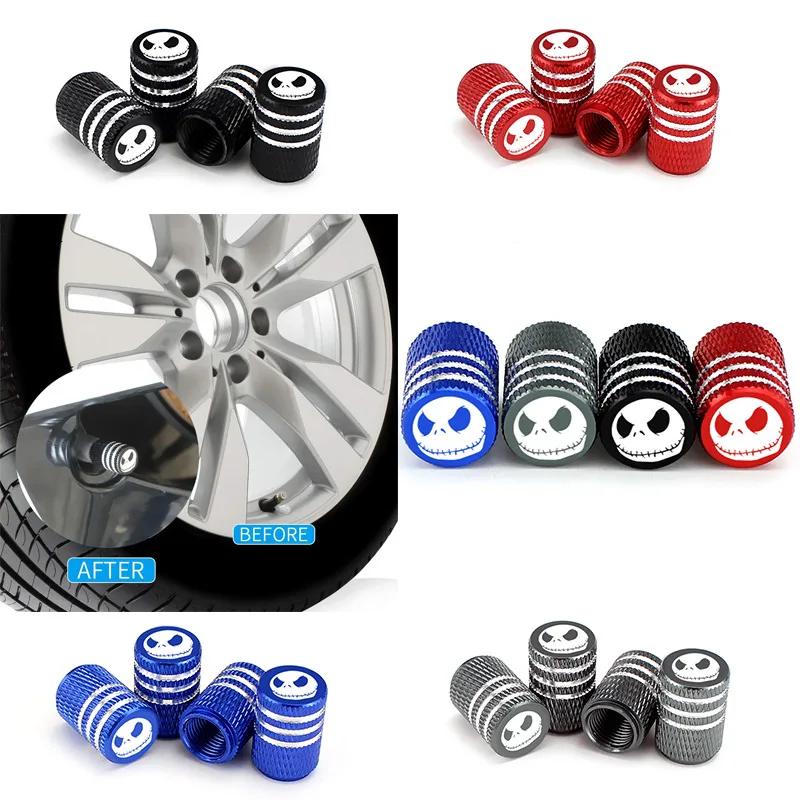 4pcs/Set Car Universal Tire Valve Cap Aluminum Alloy Spoof Skull Valve Cap Universal Valve Core Anti-leakage and Dustproof
4pcs/Set Car Universal Tire Valve Cap Aluminum Alloy Spoof Skull Valve Cap Universal Valve Core Anti-leakage and Dustproof