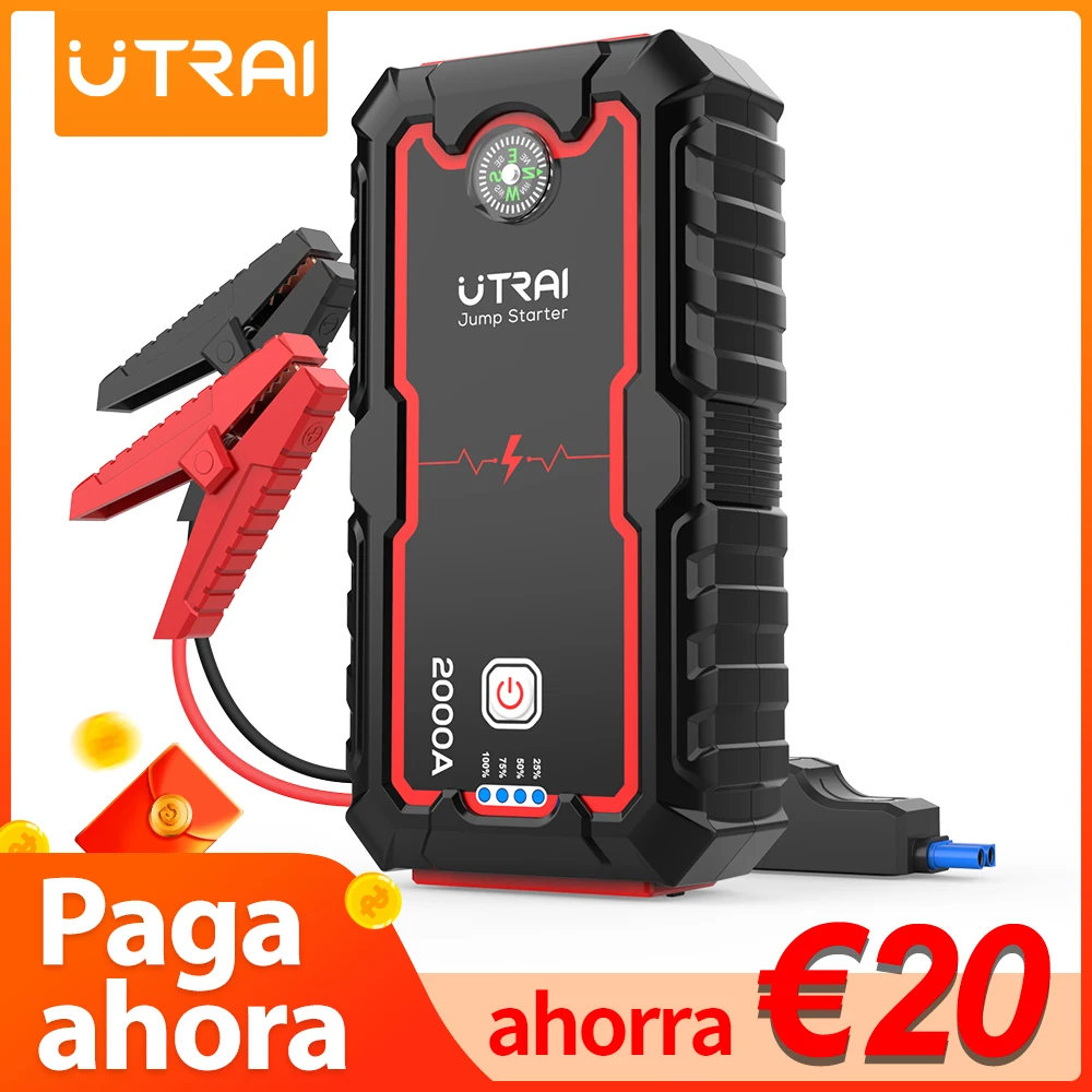 UTRAI 2000A Car Jump Starter Power Bank 22000mAh Starting Device Portable Charger Emergency Booster 12V Car Battery Jump Starter
UTRAI 2000A Car Jump Starter Power Bank 22000mAh Starting Device Portable Charger Emergency Booster 12V Car Battery Jump Starter