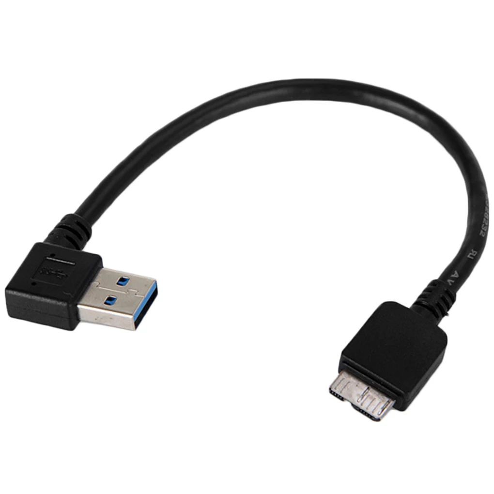 

USB 3,0 A Угловой 90 градусов к Micro B кабелю для передачи данных внешний жесткий диск HDD высокоскоростной шнур для передачи данных SSD