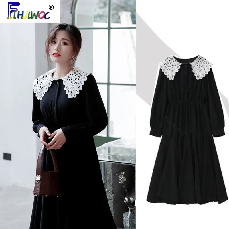 Длинные черные платья, популярные женские элегантные длинные рукава, тонкая талия, линия А-силуэта, корейский стиль, Темпераментная Женская... 
Длинные черные платья, популярные женские элегантные длинные рукава, тонкая талия, линия А-силуэта, корейский стиль, Темпераментная Женская...