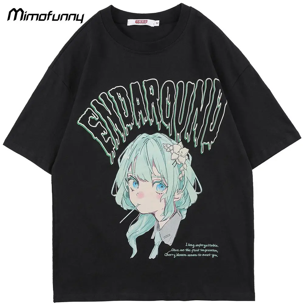 Japanese Harajuku T-shirt Men Cartoon Anime Girl Letter Embroidery Tee Couple Loose Fashion High Street Otaku Streetwear Summer
Japanese Harajuku T-shirt Men Cartoon Anime Girl Letter Embroidery Tee Couple Loose Fashion High Street Otaku Streetwear Summer