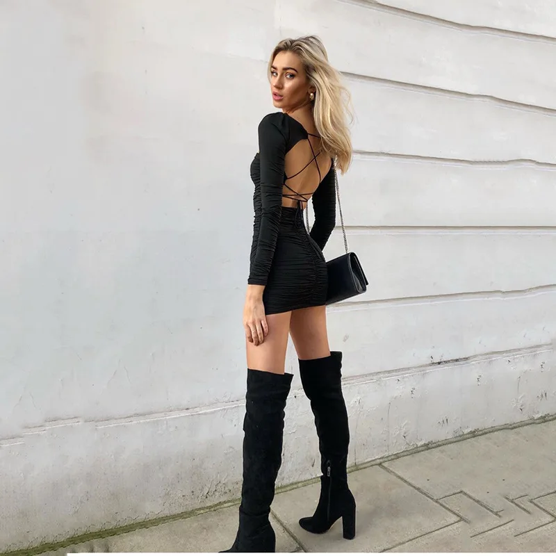 2021 Fall Cross Bandage Long Sleeve Ruched Bodycon Dress Square Neck Sexy Party Dresses Vestidos
2021 Fall Cross Bandage Long Sleeve Ruched Bodycon Dress Square Neck Sexy Party Dresses Vestidos
