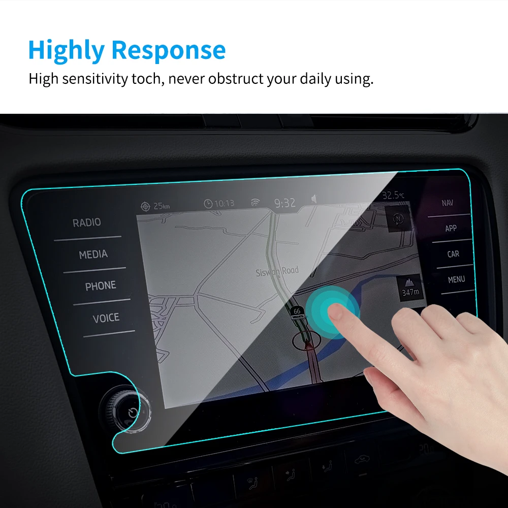 Защитная пленка для экрана автомобиля закаленное стекло 8 дюймов Skoda Octavia с GPS
