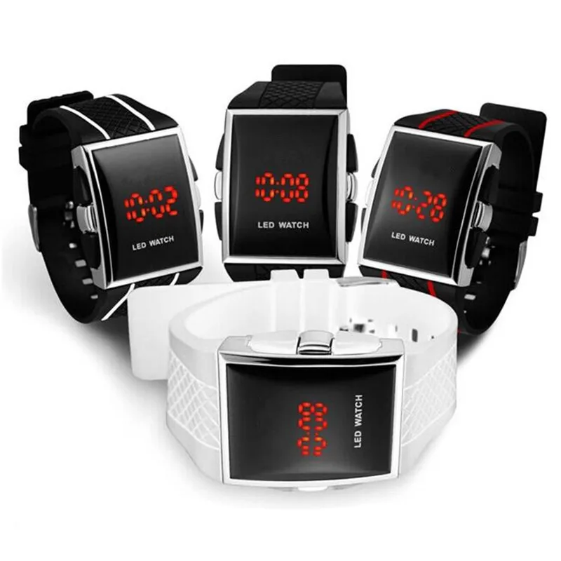 Sports Digital Watches Nice PopStylish Men Black Rentangle Dial LED Electronic Clock Silicone Watchband Pop Erkek Kol Saati
Sports Digital Watches Nice PopStylish Men Black Rentangle Dial LED Electronic Clock Silicone Watchband Pop Erkek Kol Saati