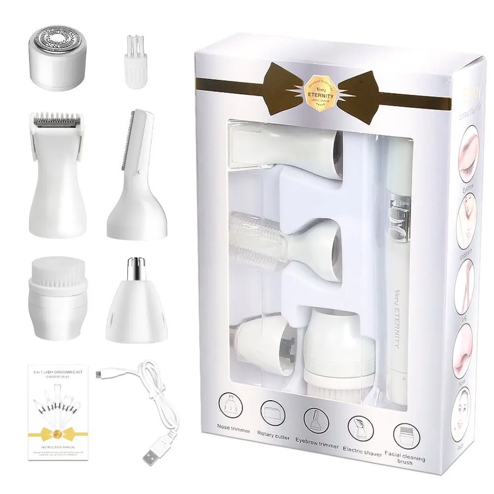 5 in 1 Womens Electric Razor Painless IPX4 Waterproof Bikini Trimmer Facial Brush Nose Trimmer Eyebrow Trimmer Body Shaver
5 in 1 Womens Electric Razor Painless IPX4 Waterproof Bikini Trimmer Facial Brush Nose Trimmer Eyebrow Trimmer Body Shaver