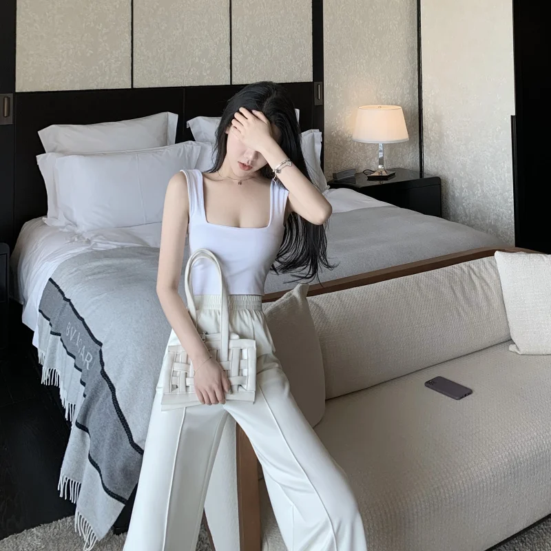 Mazefeng Tank Tops Suit Trouser for Women High Waist Causal Loose Wide Leg Pants Female 2020 Autumn Korean Fashion Elegant Tide
Mazefeng Tank Tops Suit Trouser for Women High Waist Causal Loose Wide Leg Pants Female 2020 Autumn Korean Fashion Elegant Tide