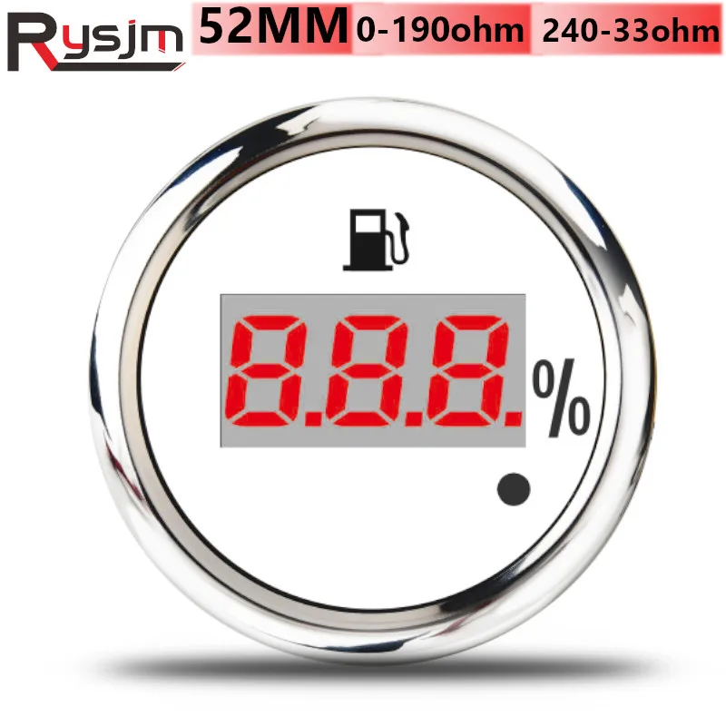 52 мм цифровой индикатор уровня топлива 0 190ohm 240 33ohm датчик масла для яхты лодки