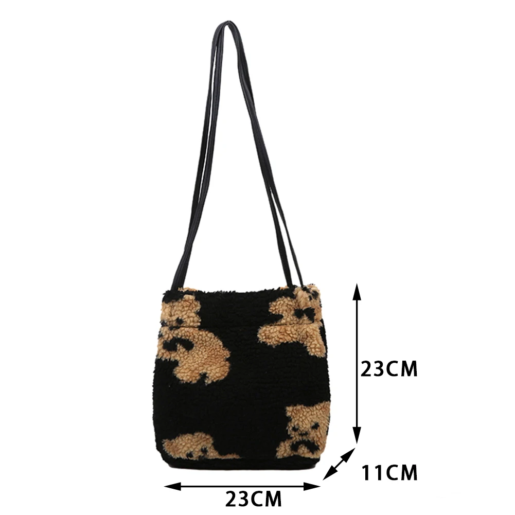 Autumn Winter Lamb Fleece Big Capacity Handbag Women Portable Daily Square Shopping Satchel Casual Bear Printed Shoulder Bag
Autumn Winter Lamb Fleece Big Capacity Handbag Women Portable Daily Square Shopping Satchel Casual Bear Printed Shoulder Bag