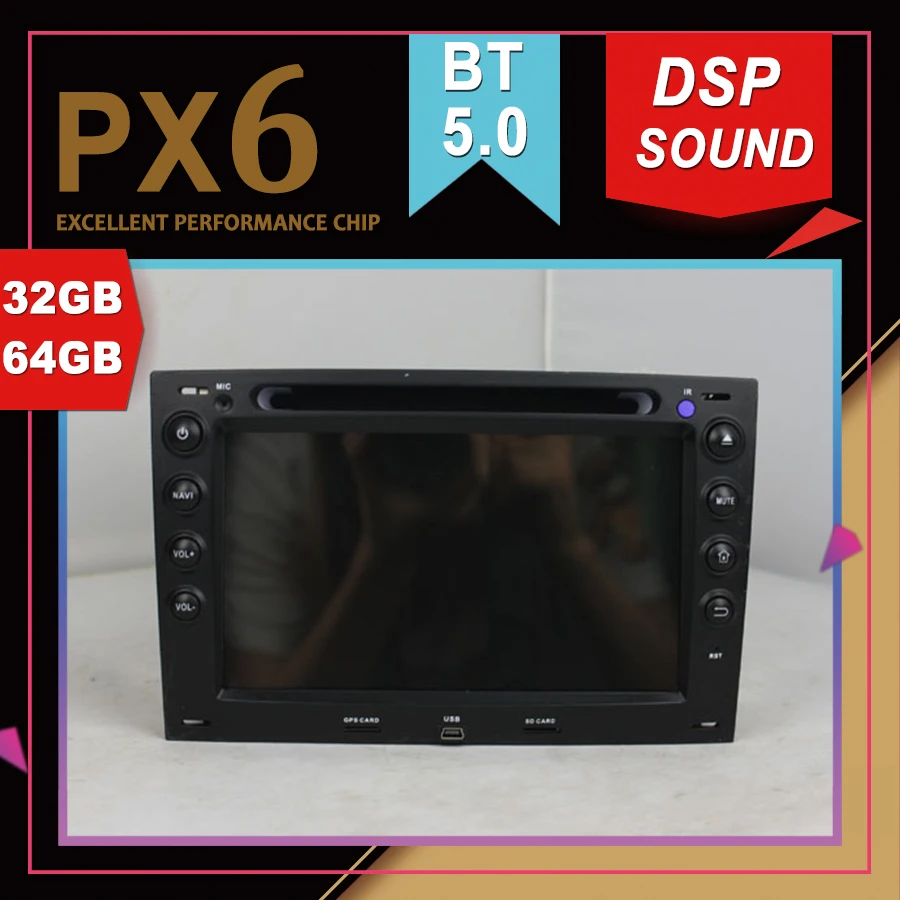 Автомобильный мультимедийный GPS PX6 с отличными характеристиками Android 9 0 для RENAULT