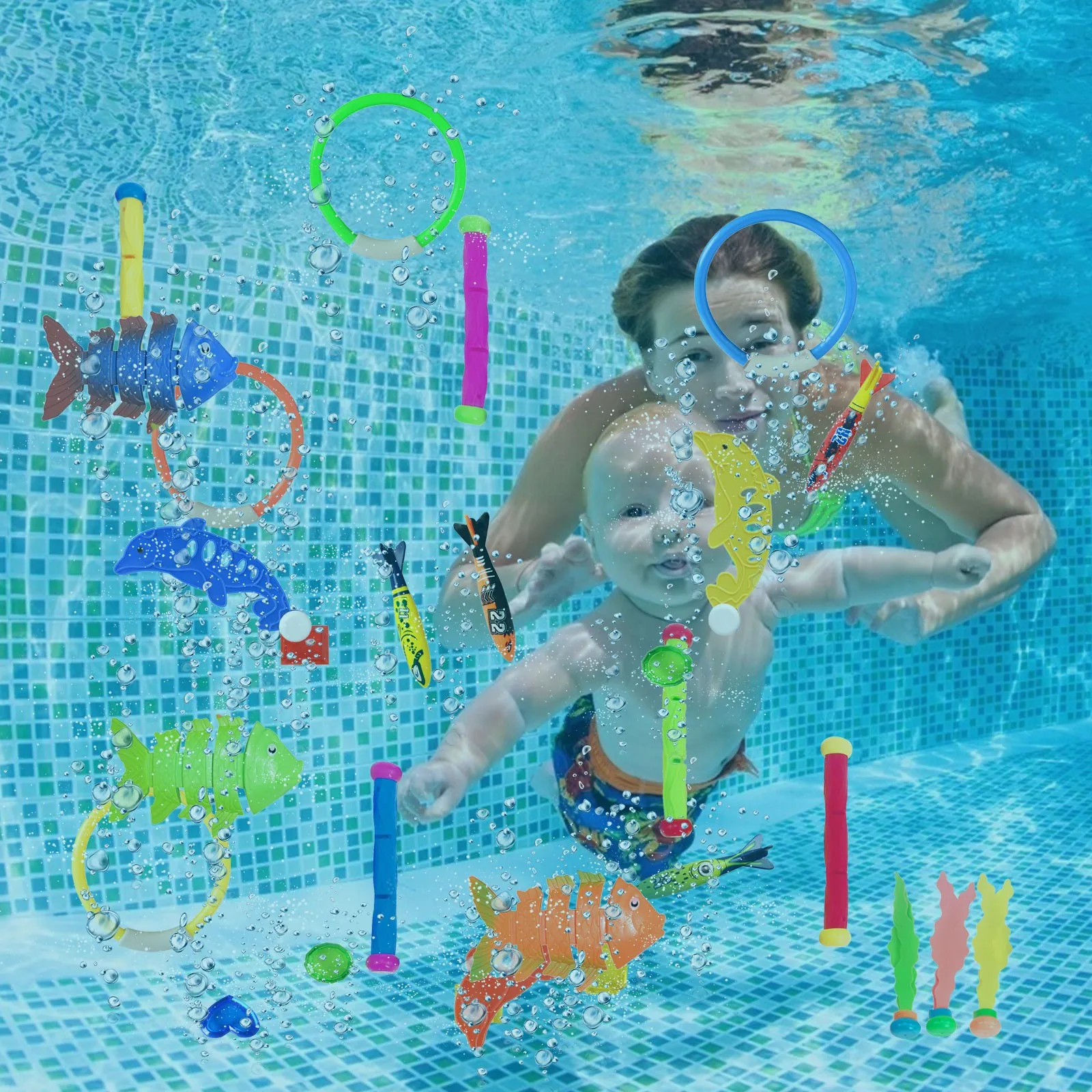 40pcs Swimming Pool Toys For Kids Diving Rings Sticks Shark Underwater Sinking Glow Gem Treasures Games Dive Toys
40pcs Swimming Pool Toys For Kids Diving Rings Sticks Shark Underwater Sinking Glow Gem Treasures Games Dive Toys