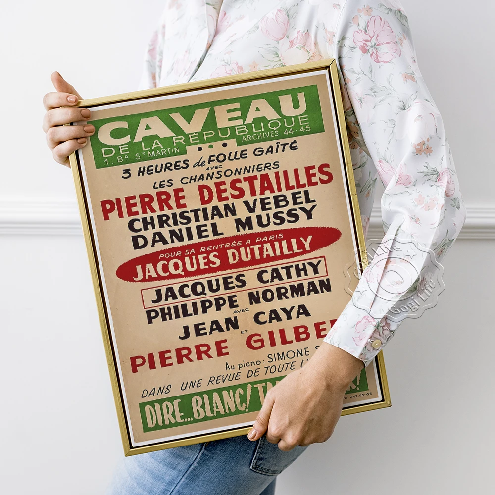 French Caveau De La Republique Vintage Art Music Poster, Pour Sa Rentree Paris Wall Picture, List Of Performers Wall Stickers
French Caveau De La Republique Vintage Art Music Poster, Pour Sa Rentree Paris Wall Picture, List Of Performers Wall Stickers
