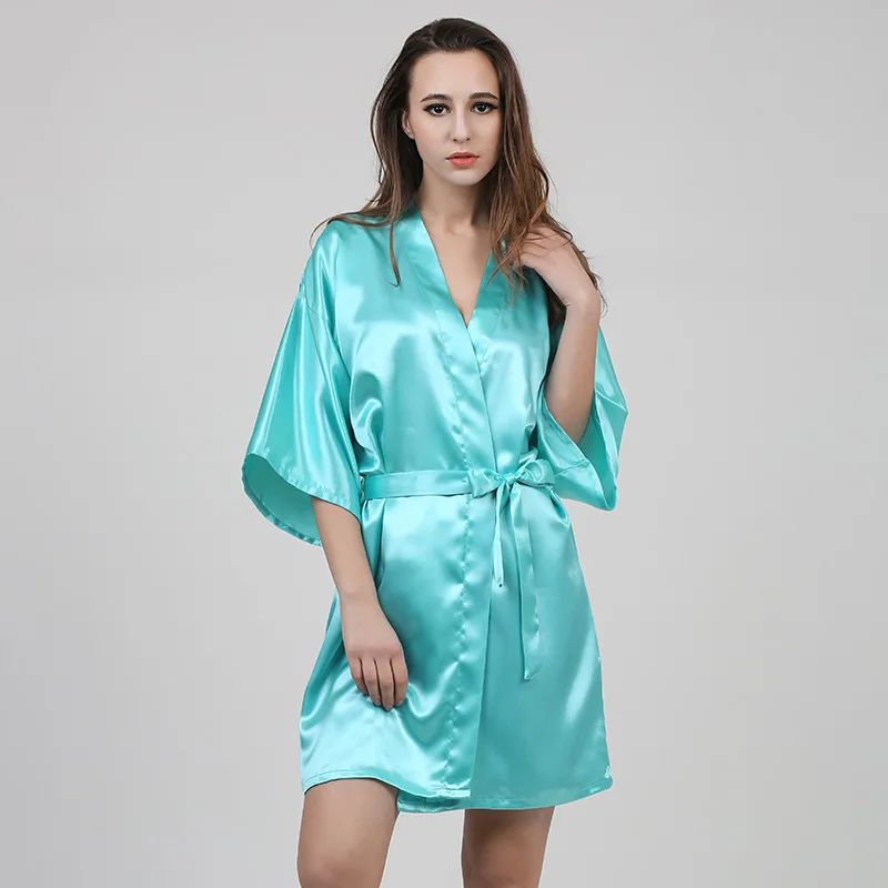 Sexy nightgown fashion satin three-quarter sleeve bathrobe cardigan Ladies home wear kimono robe
Sexy nightgown fashion satin three-quarter sleeve bathrobe cardigan Ladies home wear kimono robe
