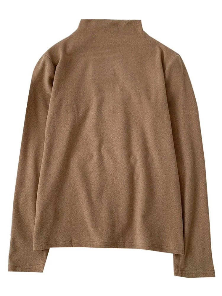 Yeeloca Spring Fashion Half High Collar Base T-shirt Women's Casual Slim Solid Color Pullovers Korean Female Long Sleeve Top
Yeeloca Spring Fashion Half High Collar Base T-shirt Women's Casual Slim Solid Color Pullovers Korean Female Long Sleeve Top