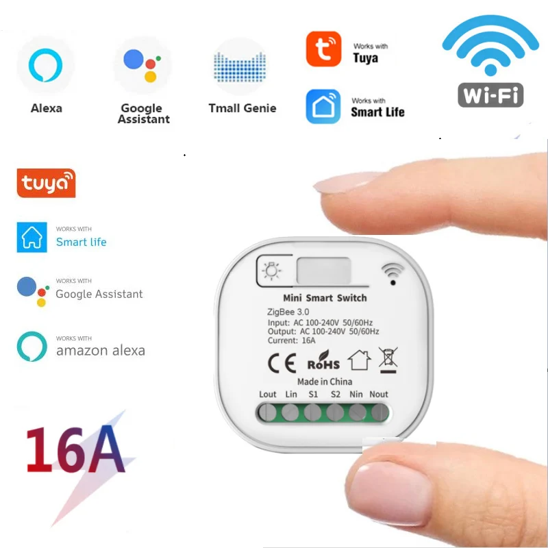 ZigBee 3,0 Tuya Smart 16A Мини DIY реле Выключатель поддерживает связь с 2-мя способ Управление приложение Smart Life Alexa Google Home Модуль Автоматизации
ZigBee 3,0 Tuya Smart 16A Мини DIY реле Выключатель поддерживает связь с 2-мя способ Управление приложение Smart Life Alexa Google Home Модуль Автоматизации